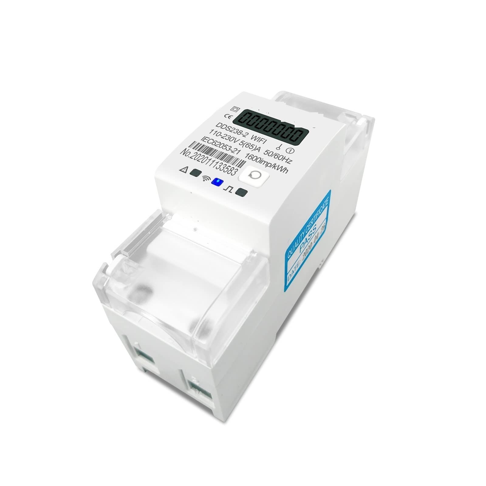 Medidor De Consumo Electrico, Tuya Monofásico DIN Rail Medidor de energía Inteligente Temporizador Monitor de Consumo de energía KWh Metro Wattmeter 50 / 60Hz, Fácil de Instalar