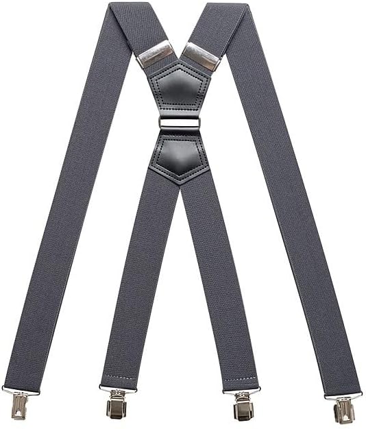 Adult Elastic Suspender Clips High-stretch Polyester Versatile Casual Men's Suspenders