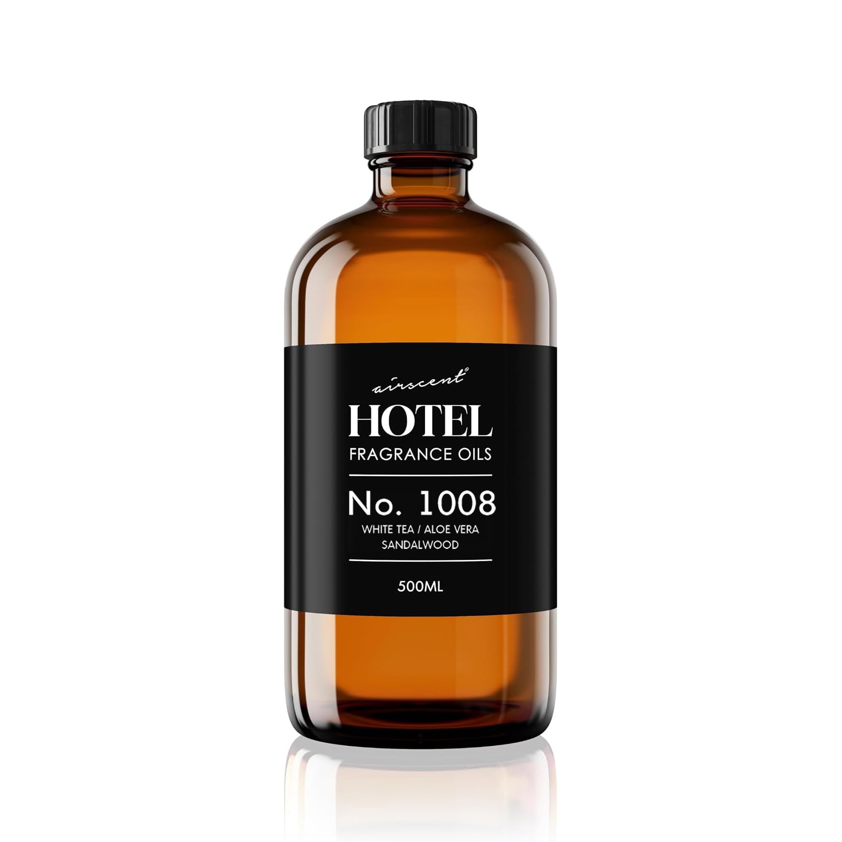 AirScent Hotel Diffuser Oil No. 1008 - White Tea Aloe Sandalwood - 500 mL | Hotel Scent Dupe - Premium Fragrance Oil for Ultrasonic and Waterless Diffusers and Crafting - 16.9 fl oz Glass Bottle