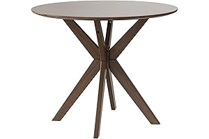 Giantex 36" Round Wood Dining Table: A Rustic Charm for Your Dining Space