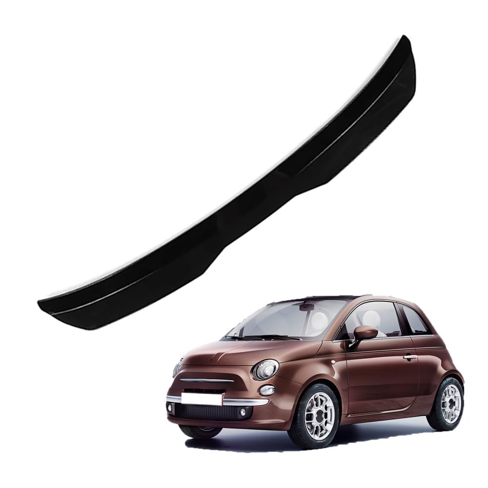 Auto Spoiler Posteriori per Fi-at 500 Nastro Installare Adesivo,ABS Alettone Tetto Posteriore Tuning Ala Styling Accessori,A/Black