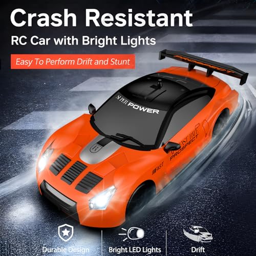 Image of Remote Control Car RC Drift Car 2.4GHz 1:24 Scale 4WD 15KM /H High Speed Model Vehicle with LED Lights Drifting Tire Racing Sport Toy Car for Adults Boys Girls Kids Gift