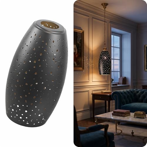 9.45" H × 5.12"Dia Laser Cut Small Metal Pendant Lamp Shade, UNO Fitter. - image 1