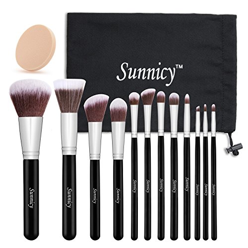 Preisvergleich Produktbild 12 Stück Makeup Bürsten Kosmetik Pinsel Schminkenpinsel Foundation Eyeliner Lidschatten groß puderpinsel Makeup Pinselset Kabuki Mischen erröten Kabuki