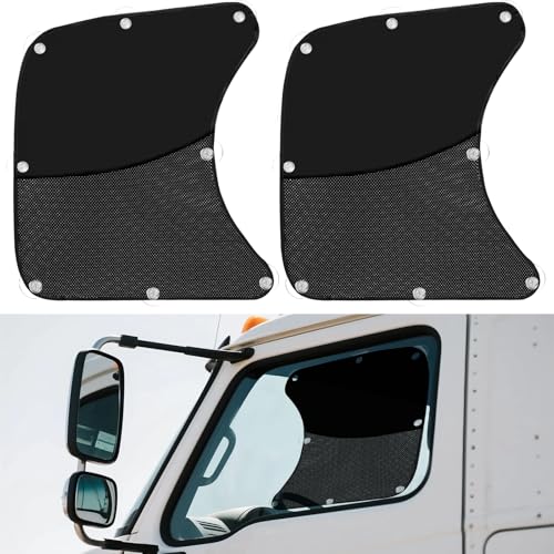 Upgraded 2 PCS Semi Trucks Window Shades, 23.6'x21.6' UV Protection Truck Window Shade with Suction...
