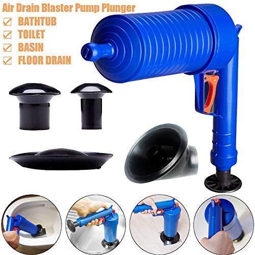 Divik Manual Air Power Pump Drain Blaster Gun High-Pressure Powerful Plunger Pipe Clog Dredger Remover Toilets Sink Bath Kitchen Clean 3