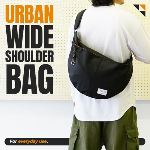 Image of Urban Wide Shoulder Bag, Hobo Sling Crossbody Bag Crescent for Women Durable Polyester Unisex, Lightweight