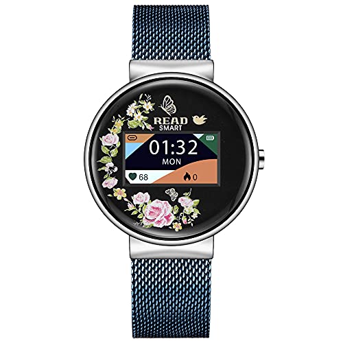 TEZER Fitness Tracker Watches, Activity Tracker with Heart Rate Monitor, Waterproof Fitness Smart Watch for Women, Digital Watch with Sleep Calories Step Tracker, Steel mesh Band Sports Smart Watch