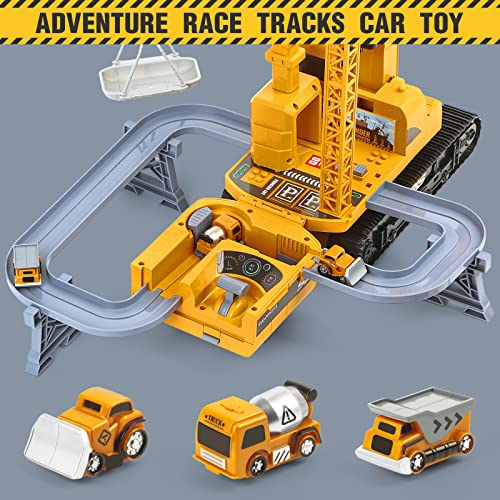 Construction Excavator Toy Truck For Boys 3 4 5 6 7 Years Old, Engineering Vehicles With 2 Tower Crane And Small Bulldozer Cement Mixer Dump Truck, Christmas Birthday Gift For Kids #TOP5