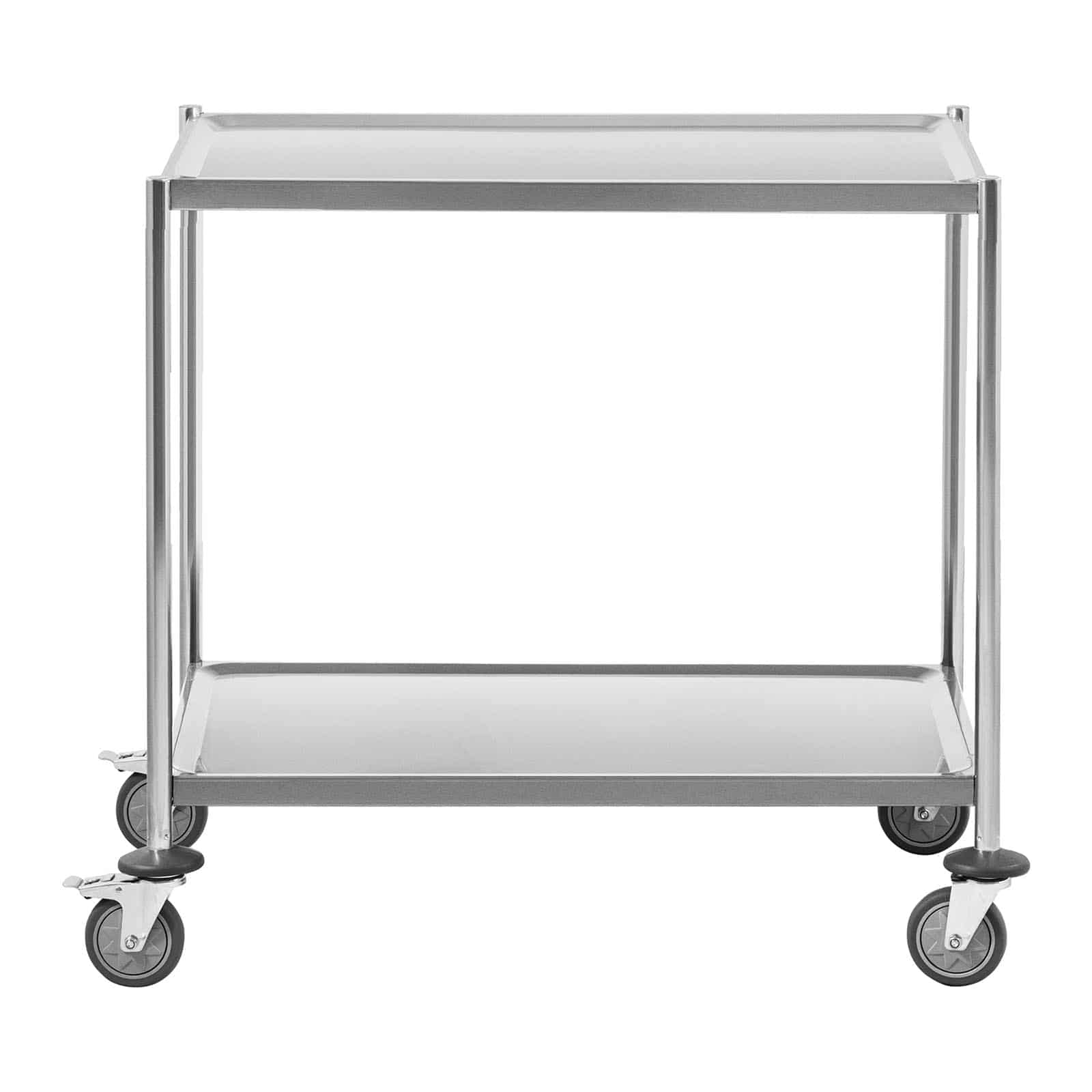 Royal Catering RC_SSTWH_02 Carrello da portata in acciaio inox, 2 bordi, fino a 40 kg, carrello da cucina in acciaio inox