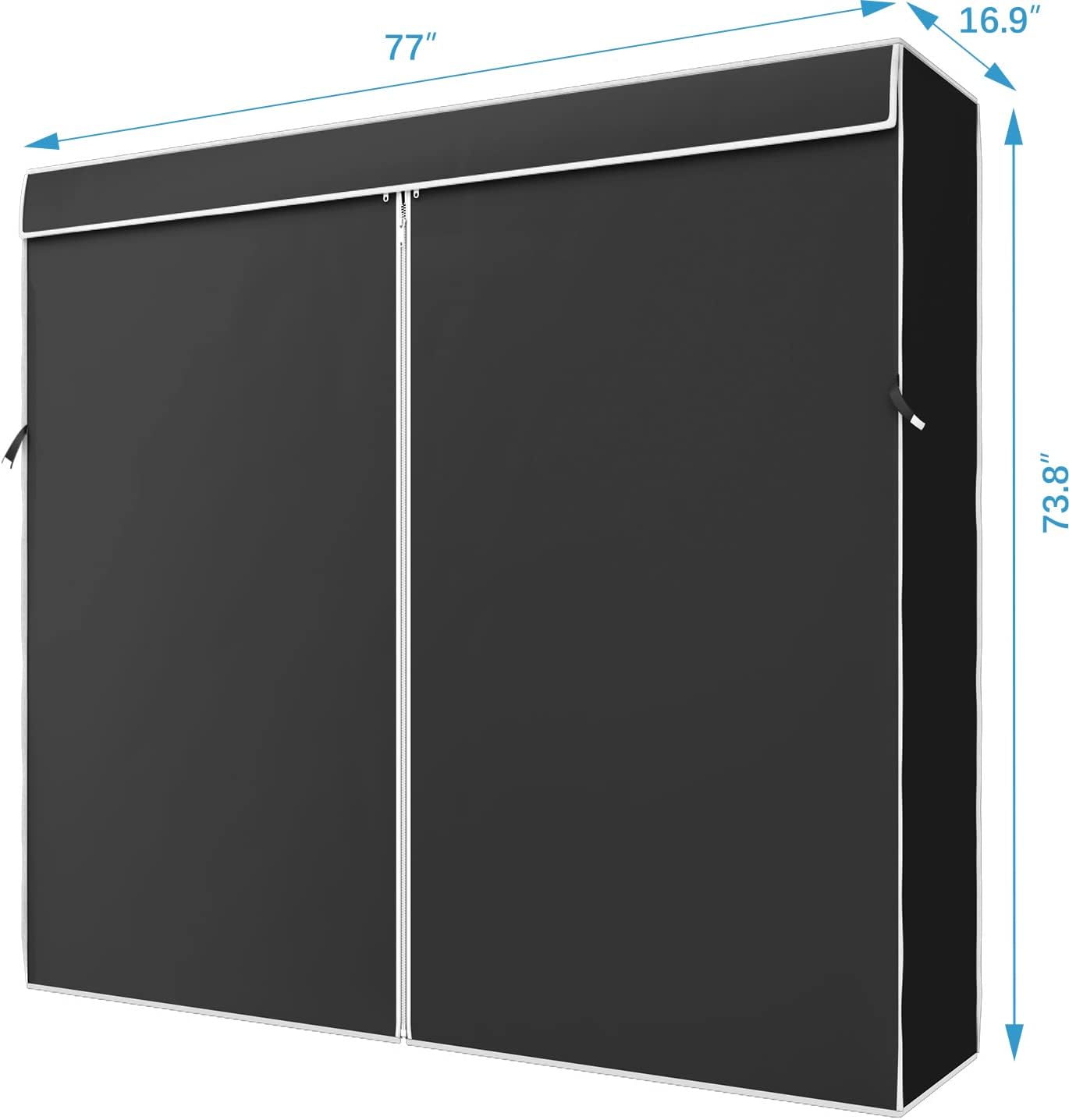 VIPEK Cover ONLY for V40/V40S/V40S i1/V40 Pro Garment Rack, Dustproof Oxford Fabric Clothing Rack Cover with Zipper, 77" L X 16.9" W X 73.8" H, Black