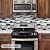 DEWOO Kitchen Backsplash Self Adhesive Wall 3D Marble Tiles Peel and Stick Bathroom, Black Mosaic (10-Sheet, 12"×12")