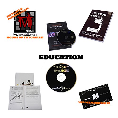 Professional Tattoo Kit Hildbrandt Advanced Set TKHADV with 2 Machine Gun + Needle + Power Supply + Inks + Case (294 PCS)