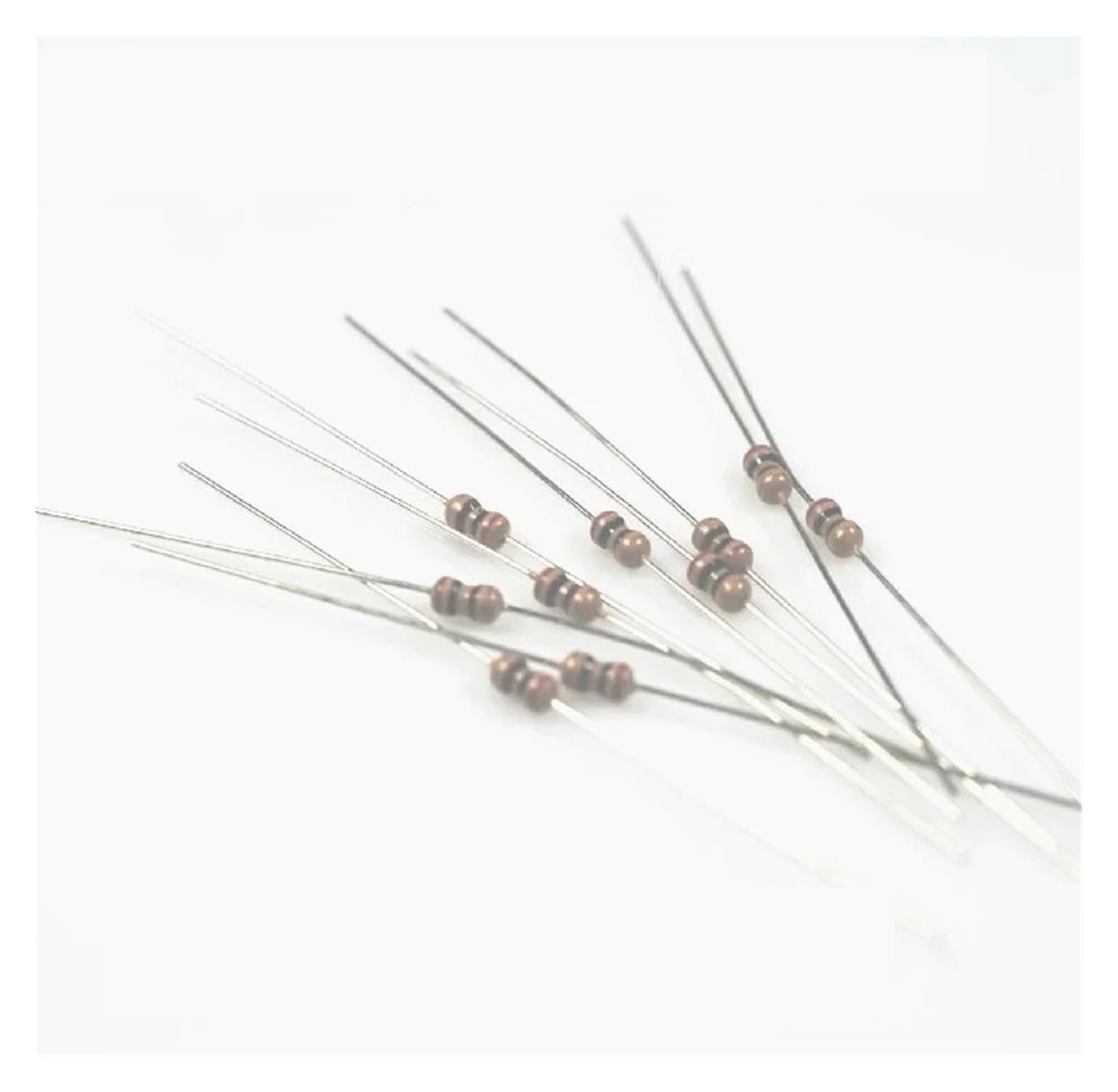 JFUDJKLI 10PCS/LOT 1/6W 1M Resistor 680K/750K/820K/1M/ oHM 1/8W Resistor Color Ring Carbon Film Resistor (Size : 820K)
