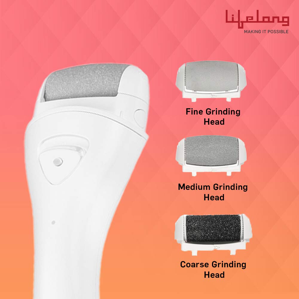 Lifelong Corded Electric LLM72 Foot Massager (Brown) & Lifelong LLPCW04 Rechargeable Pedicure Device for Callus & Dead Skin Removal & Feet Care | Pedicure kit for women for foot (White) 2