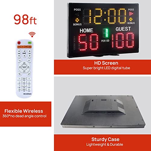 Ganxin Battery Powered Digital Basketball Scoreboard With Remote, Portable Tabletop Electronic Scoreboard With Buzzer, Game Timer With Score Keeper For Game Sports #TOP2