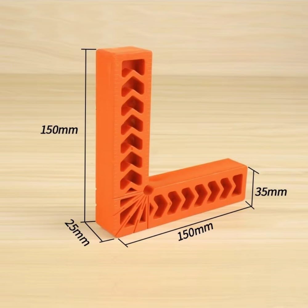 Lot de 12 règles carrées à 90 degrés pour le travail du bois – Marquage multi-angles 45 à 22,5 degrés – Aide à la pince en plastique ABS – Jauge de mesure rouge – Tailles 3, 4, 15 cm