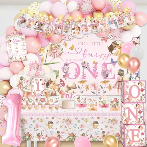 Yingoto My Fairy First Birthday Decorations Set, Fairy Themed Party Decorations, Fairy Party Supplies for Girls, 1st Birthday Decorations Girl