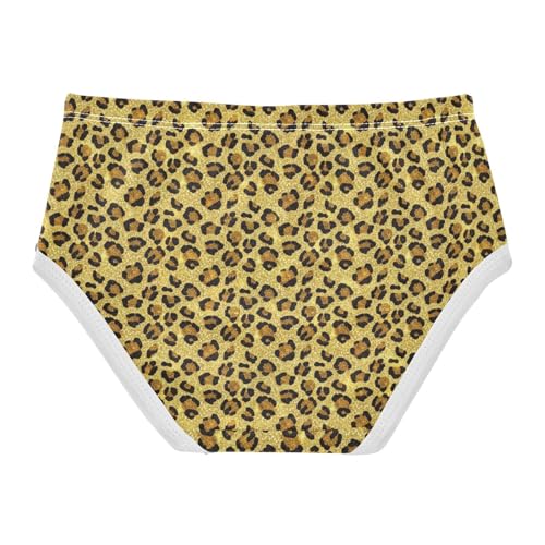Joisal Golden Leopard Spots Brown Little Girl Panties Toddler Girls Underwear Cotton Funny Briefs Undies Kids 2t2