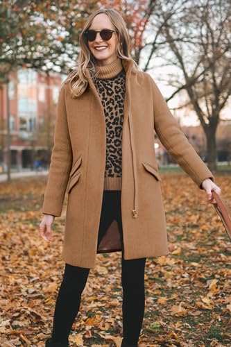 BZB Womens Long Coat Classic Open Front Zip Up Casual Winter Wool Blend Over Pea Coats Long Jackets3