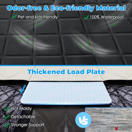 image for URPOWER XL Dog Back Seat Extender for Crew Cab Truck, Hard Bottom Dog 