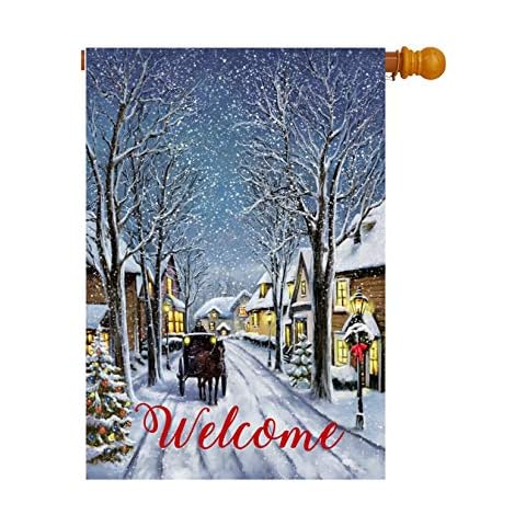 Winter garden flag 28 x 40 Dual sided outdoor flags for your house Decorative Vintage Christmas banner for yard by Kabob Creations Cover