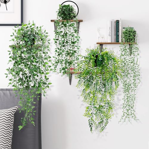Y-Step フェイクグリーン吊り下げ 人工観葉植物 4点セット 観葉植物 フェイク 壁掛け造花グリーン インテリアグリーン 吊り下げ 人工観葉植物 枯れないグリーン お世話不要 室内 可愛い 結婚祝い 卒業祝い 新築祝い 母の日 父の日 プレゼント [2]