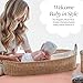 BEBE BASK Premium Baby Changing Basket - Artisan-Crafted Rattan with Extra High Sides - Wicker Changing Basket for Baby Dresser - All Accessories Included - Complete Set for Nursery (Rattan)
