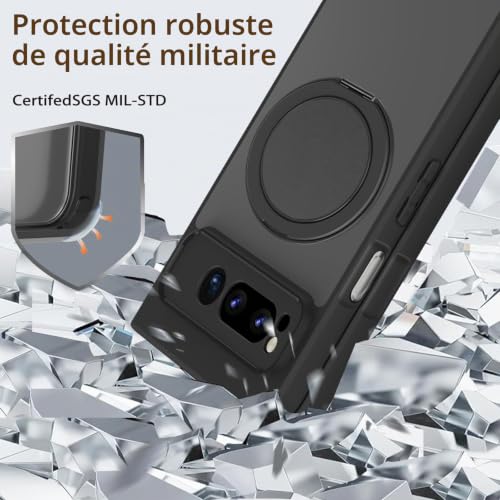 Coque Google Pixel Fold mince en silicone mat étui antichoc noir magnétique
