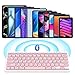 TQQ Kabellose Bluetooth Tastatur, Deutsches Layout QWERTZ, Ultraslim Ergonomisches Design, Wiederaufladbare Wireless Keyboard für iPad Pro/Air/Mini/Windows/Androi...
