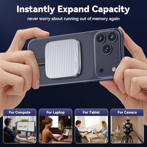 Image of 960G External SSD Magnetic Portable SSD USB 3.2 Gen 2x2 up to 2000MB /s 4K 120 fps ProRes HDR Video Record Metal USB-C External Solid State Drive for iPhone 16 Pro Max, Smartphone, Tablet, Laptop