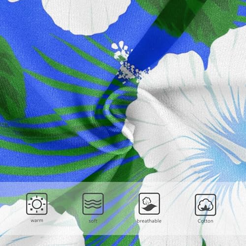 White Hibiscus Flowers Leaves Blue Girls Underwear Toddlers 2t Cotton Girl Panties Cute Artistic Kids Briefs Undies3