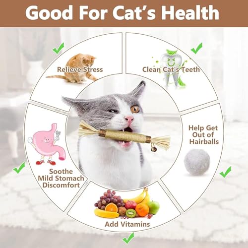 Image of Silvervine Sticks Cat Toys, 2 Pack Natural Cat Chew Stick Toy for Cats Dental Care Teeth Cleaning, Matatabi Catnip Treat Toys for Indoor Cat Kitten, Catnip Toys, Suitable for All Cats