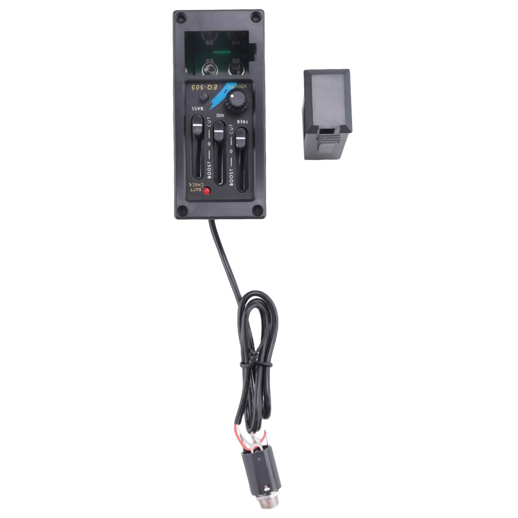 3 x EQ-505 Gitarrensattel-Tonabnehmer, 3 Bänder, EQ-Equalizer, Linkshänder, Akustikgitarre, Vorverstärkersystem, Equalizer, Piezo