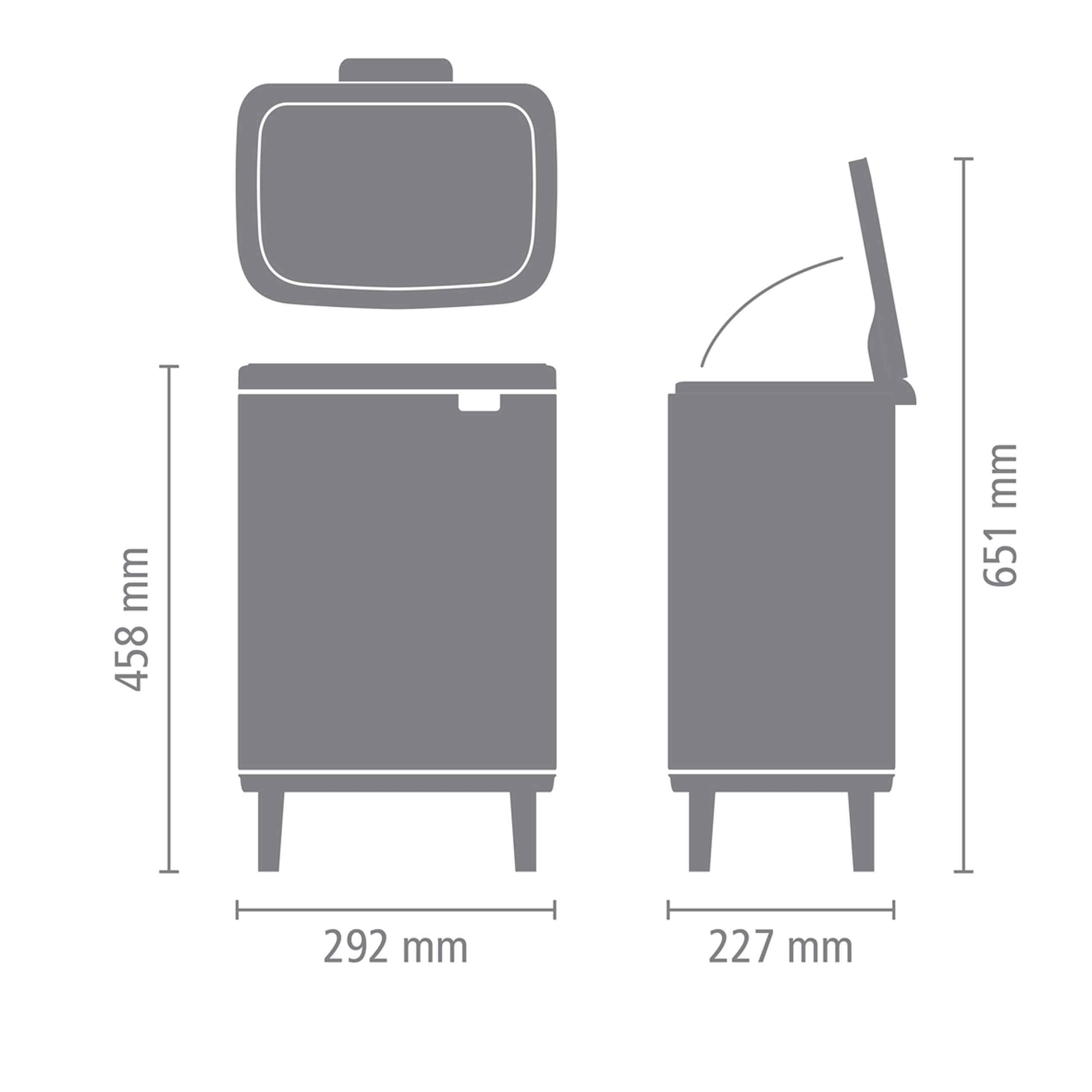 Brabantia Bo Hi Abfalleimer 12 l mit Soft-Close-Deckel, Abfallsammler mit herausnehmbarem Inneneimer und Tragegriff – Ideal als Mülleimer fürs Bad, Schlafzimmer und Büro – Soft Beige