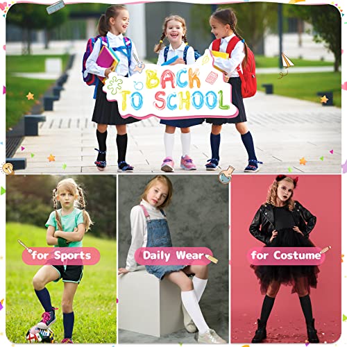 Olreco Knee High Socks for Girls Uniform Socks for Girls Boys Cotton Long Socks for Girls School Socks Seamless Scoks 3 Pairs3
