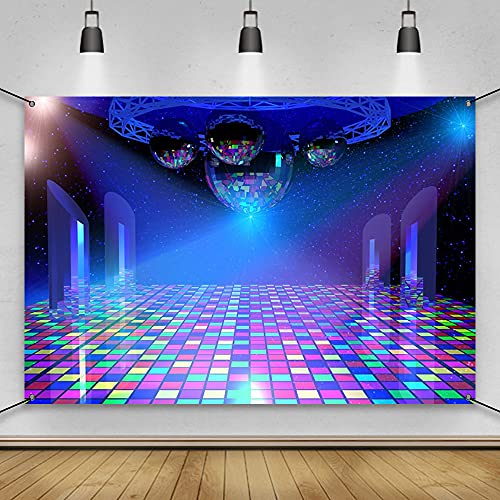 AWERT 1,8x1,1m Scheibe Banner Scheibe Ballsaal Nachtclub Neon Musik 80er Jahre zum Erwachsene Geburtstagsparty Dekoration Banner Disco Thema Geburtstagsparty Hintergrund Cover