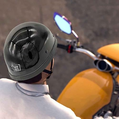 Miniatura 3 de Medio casco de motocicleta aprobado por DOT, casco de motocicleta, casco de media cara, casco de media cara de perfil bajo, cascos de media cara