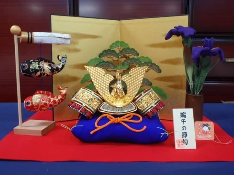 値下!即納♪◆新品!巾50cm 卓上極兜飾り 本格五月人形 ちりめん 龍虎堂製◆ Amazon.co.jp: 巾50cm 卓上極兜飾り 本格五月人形 ちりめん