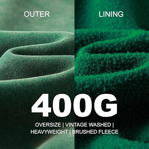 Heavyweight Fleece Oversized Hoodie for Men and Women, Vintage Acid Wash Pullover Sweatshirt3