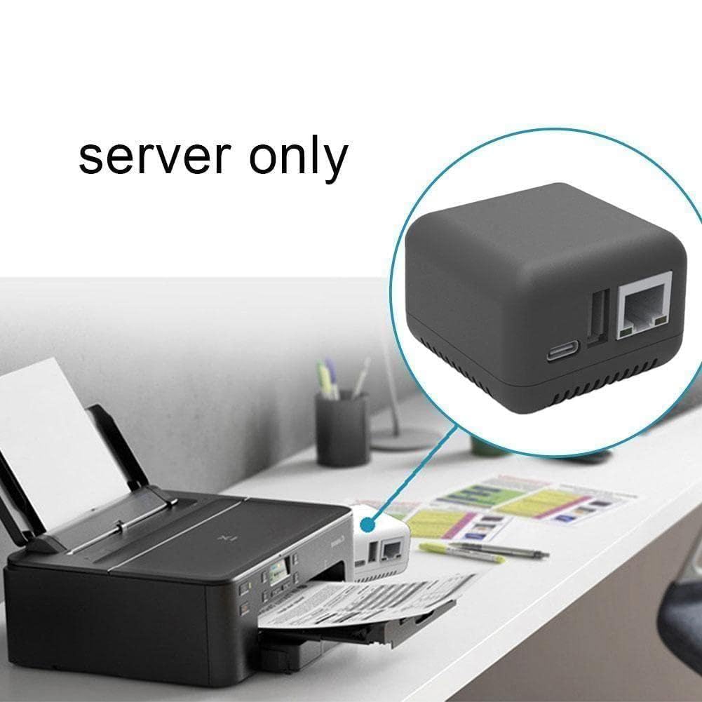 Servidor de impresión de red con 1x 10/100 Mbps RJ-45 puerto LAN WiFi función de red Android USB para puerto de Windows soporte 4.0 XP 2.0 BT