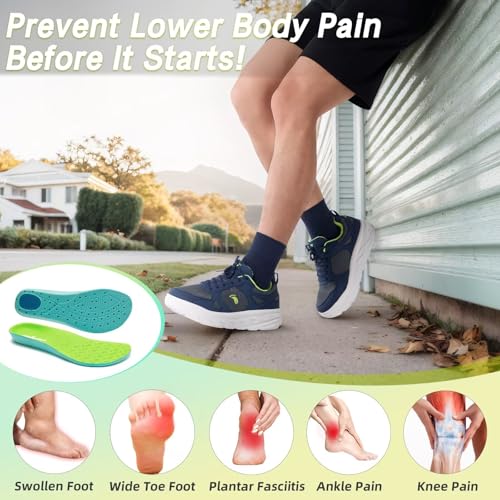 Image of Men's Orthopedic Diabetic Wide Toe Box Walking Shoes: Comfortable Arch Support Plantar Fasciitis Orthotics Sport Shoes, Swollen Feet Casual Running Tennis Sneakers for Foot and Heel Pain Relief