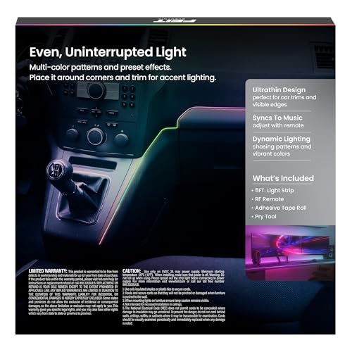 Image of Feit Electric LED Light Strip Color Changing Strip Lights - Dimmable RGB USB with Remote - 5 ft