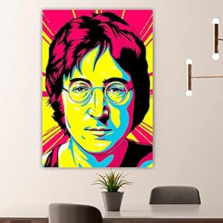HODE79 HOMEDECOR&DESIGN John Lennon Beatles Pop Art Canvas Picture – Prêt à accrocher – Kit d’assemblage d’image inclus… - Les Beatles, Paul McCartney, John Lennon, RIngo Starr, George Harrison HODE79 HOMEDECOR&DESIGN John Lennon Beatles Pop Art Canvas Picture - Prêt à accrocher - Kit d'assemblage d'image inclus… – Image 2