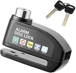 Trava de Disco Freio Cadeado Moto Sensor Sonoro Alarme Anti Roubo Furto Sirene Motocicleta Bicicleta Bike Proteçao Segurança