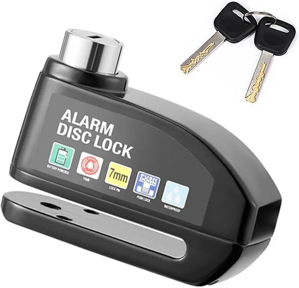 Trava de Disco Freio Cadeado Moto Sensor Sonoro Alarme Anti Roubo Furto Sirene Motocicleta Bicicleta Bike Proteçao Segurança