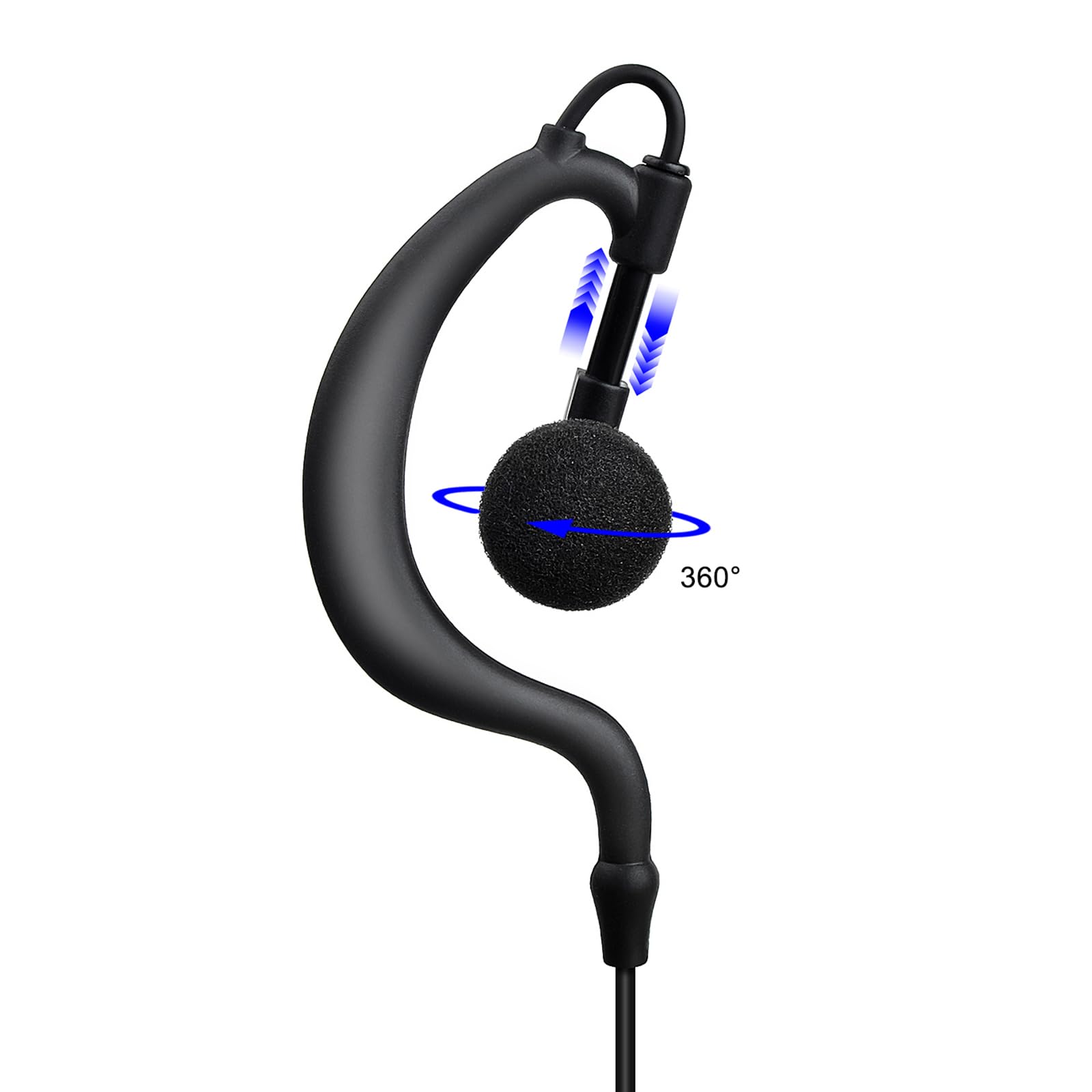 HYSHIKRA Microphone Casque Forme G Compatible avec Midland G7 Pro G8 G9 Pro M24 M24 Plus M48 M99 G6 XT G7 XTR | Surveillance de sécurité Softair (1, Forme G) - 3