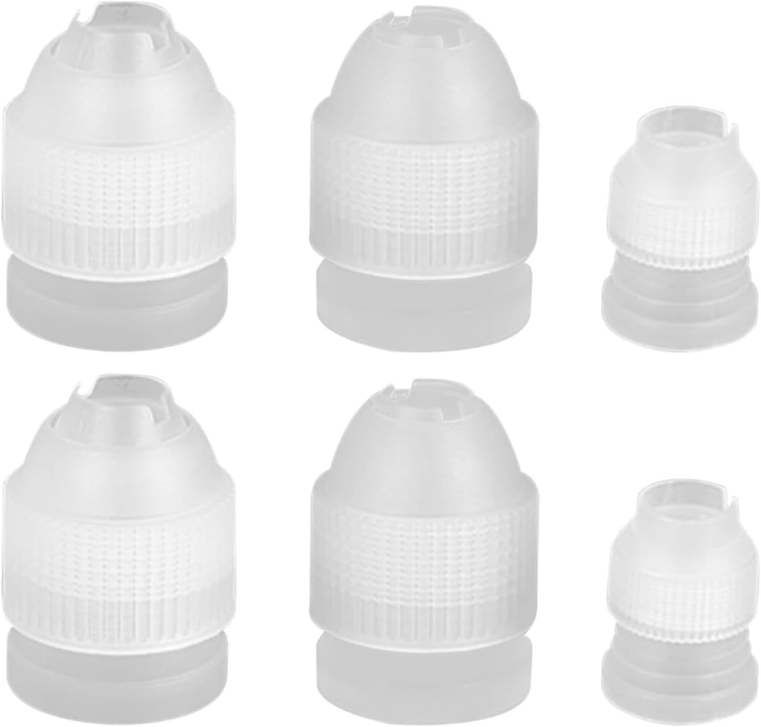 6Pcs Piping Nozzles Coupler, Reusable Plastic Icing Piping Tip Converter Nozzle in 3 Sizes, Coupler Birthday Cake Decorating Tool for Cupcakes Cookies DIY Cream Jelly Mashed Potatoes