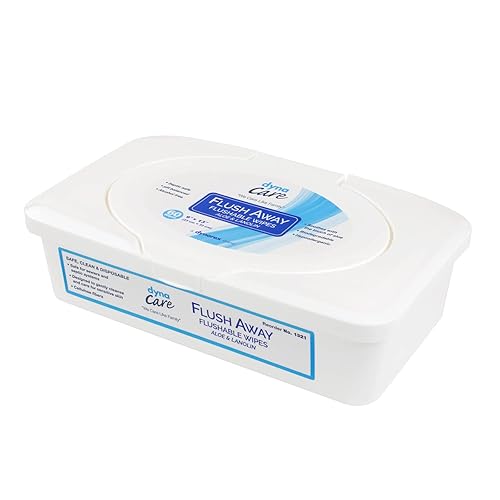 Dynarex DynaCare - Toallitas desechables para higiene de baño para adultos, sin alcohol, seguras para alcantarillas y sistemas sépticos, toallitas