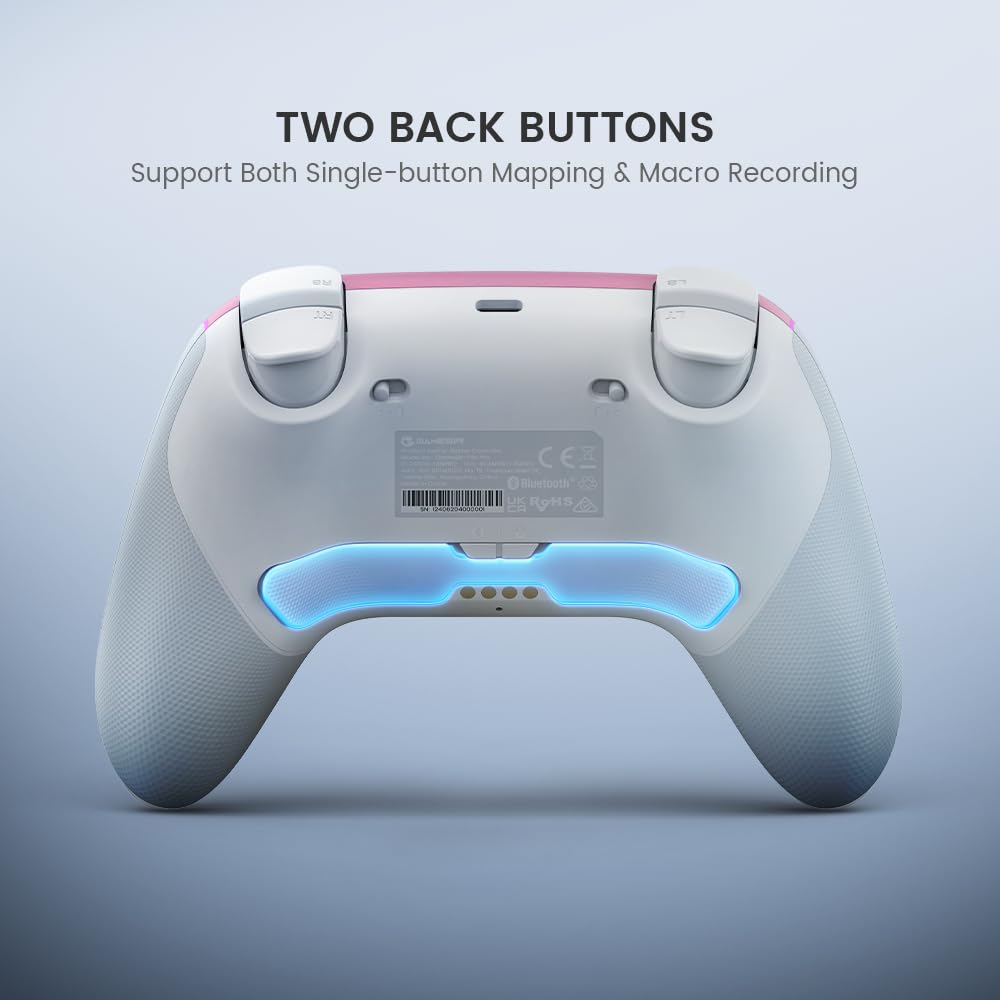 GameSir Super Nova Multiplatform Game Controller – 2.4G Wireless for PC/Switch/iOS/Android – Hall Effect Joystick & Triggers, Magnetic Faceplate, RGB Lighning,Charging Dock (Rosa Azotado)
